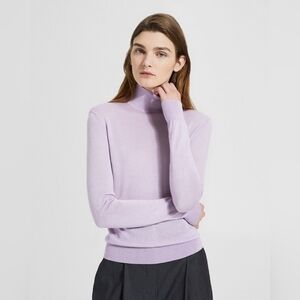 Theory Lilac Silk Knit Turtleneck Sz S